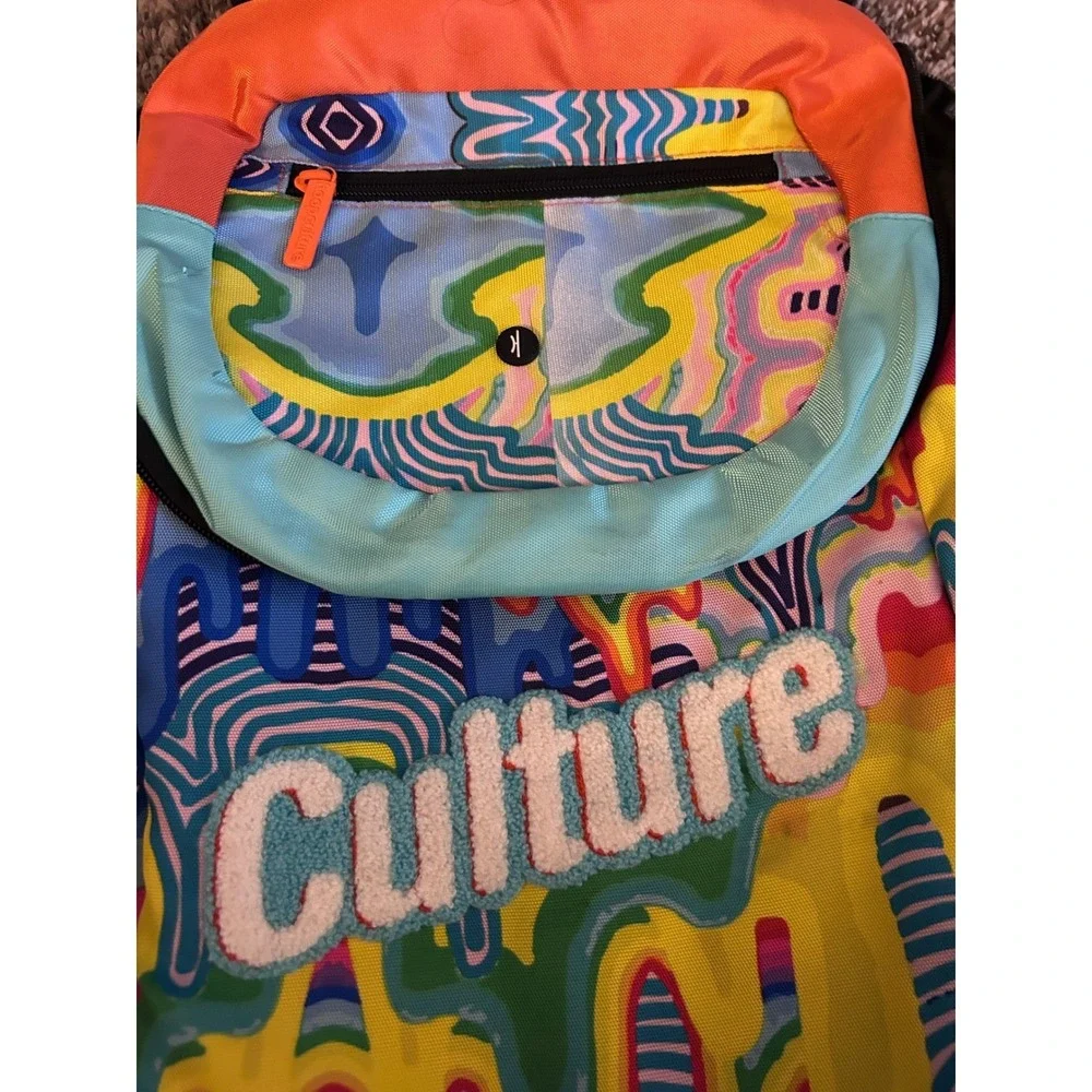 Hoop Culture Basketball Backpack Multi Color Trippy Drip Psychedelic Sports Bag